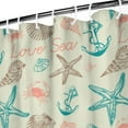 thumbnail image 4 of Ocean Theme Shower Curtain - Machine Washable Tropical Seashell Design, Mildew-Resistant PEVA Fabric,72x84in, 4 of 5