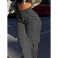 thumbnail image 4 of Women Plain Long Cargo Pocket Pants, 4 of 4