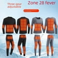 thumbnail image 2 of Traje de calefacción de invierno para hombres y mujeres, ropa interior térmica, fuente de alimentación móvil USB, calefacción inteligente de cuerpo entero, 2 of 5