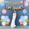 thumbnail image 4 of Twins Baby Shower Decorations It's Twins Glitter Paper Banner Pink and Blue Balloon Garland Kit Oh Babies Foil Balloon Mummy to Be Sash for Twin Gender Reveal Party Supplies, 4 of 6