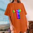 thumbnail image 2 of Midsumdr Pride Shirt Best Gift for Your Lover,Fashion Womens Heart Shape Rainbow Print Short Sleeves T-Shirt LGBT Equality Tees Summer Valentine's Day Casual Short Sleeve Tops, 2 of 7