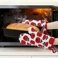 thumbnail image 3 of REGALWOVEN Oven Mitts and Pot Holders Sets of 6, Kitchen Oven Gloves, Heat Resistant Oven Mitts and Pot Holders for Kitchen Red 11x7.1inch, 3 of 7