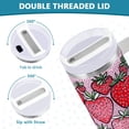 thumbnail image 3 of Yayeee 40oz Stainless Steel Tumbler with Straw and Handle Double-Wall Insulated Travel Water Bottle, Sweet Strawberry, 3 of 8