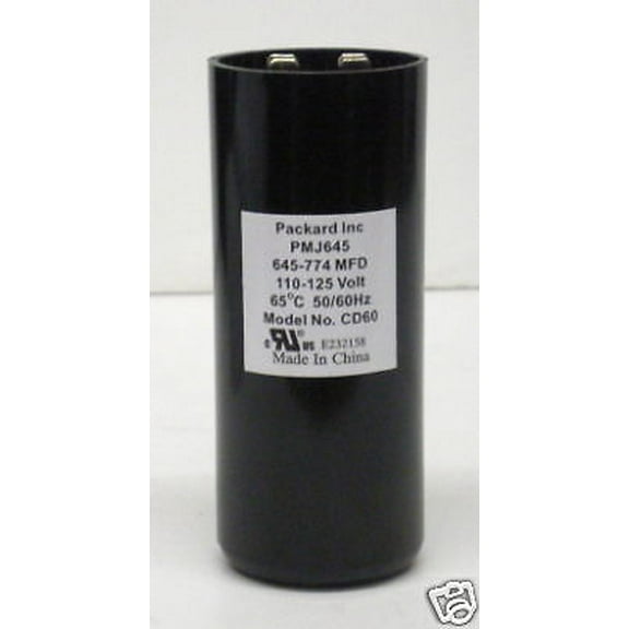Packard PMJ645 Motor Start Capacitor. 645-774 MFD UF / 110-125 VAC