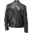 thumbnail image 3 of Classic Men's Leather Biker Jacket, 3 of 4