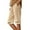 Beige, variant on Hienoo Women Linen Knee Length Shorts Casual Loose Lightweight Bermuda Shorts, Sizes S-3XL