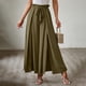 thumbnail image 5 of Pantalones de mujer de cintura alta con pliegues y pierna ancha - Diseño con cinturón, cintura elástica, corte holgado para todas las estaciones/moda, 5 of 8