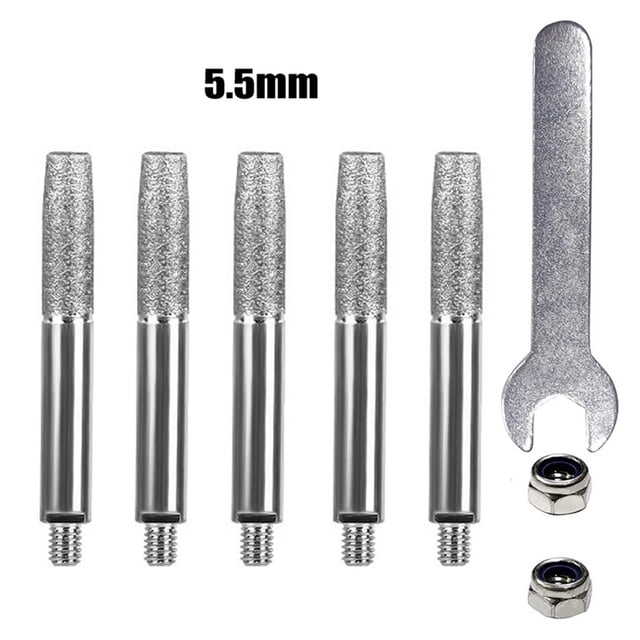 Bgsha Pièces d'Affûteuse de Tronçonneuse Tête de Meulage Revêtue Fraise Cylindrique 4-5,5 Mm