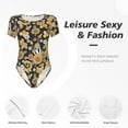 thumbnail image 6 of The Xecao Sunflowers Bee Women's Crew Neck Body Suit, a short-sleeved bodysuit and basic swimsuit, both comfort and style for dating and daily life, 6 of 9