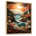 thumbnail image 2 of Designart "Retreat Papercut Port Harbor painting II" Nautical & Beach Floater Framed Canvas Print, 2 of 7