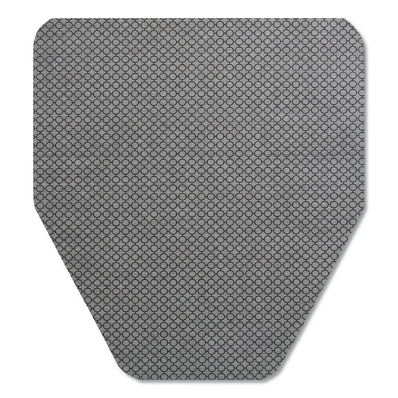 Komodo Urinal Mat, Shield-Shaped, Gray Smooth Surface, 18" x 20", 6/Carton