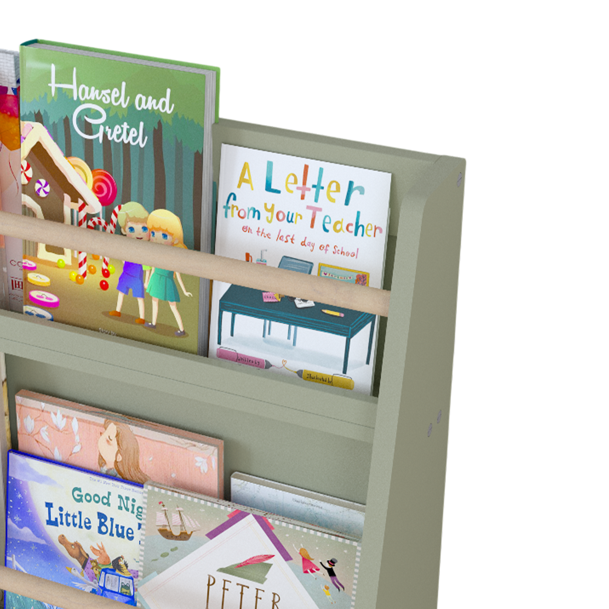 Jopath 3-Tier Bookshelf,Kids Bookshelf,Book Storage Rack for Bedroom,Green