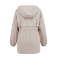 thumbnail image 6 of YDFCWXW Women's Zip-up Jacket Snap Fleece Lined Anorak Windbreaker Drawstring Waist Utility Coats White, XL, 6 of 6
