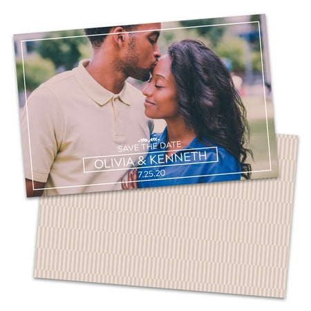 Personalized White Frame Wedding Save The Dates (Best Place To Order Save The Date Magnets)