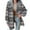 Blue, variant on lcziwo Womens Plaid Shacket Jacket Long Sleeve Button Down Fleece Hooded Jackets Winter Warm Hoodie Coat with Pocket Khaki L