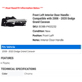 thumbnail image 2 of Front Left Interior Door Handle - Compatible with 2008 - 2020 Dodge Grand Caravan 2009 2010 2011 2012 2013 2014 2015 2016 2017 2018 2019, 2 of 2