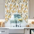 thumbnail image 4 of Yellow Wildflowers Swag Kitchen Curtain Valances, Spring Watercolor Yellow Floral Leaf Plant Rod Pocket Curtains Window Treatment Decor Valances for Bedroom Bathroom, 2 Panels 36 x 36 Inch, 4 of 9