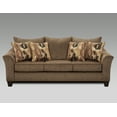 thumbnail image 2 of Roundhill Furniture Camero Pillowback 4-Piece Sofa Set, Fabric, Chocolate Color, 2 of 11
