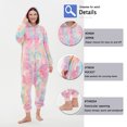 thumbnail image 7 of SWEETXIN Women's Snug Fit Zip up One-Piece Pajamas, Glow In The Dark Tie Dye Hooded Onesies Costume, 7 of 7