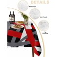 thumbnail image 5 of Red Black Geometric Suqare Tablecloth - 60 x 60 Inch, Modern Art Abstract Grey Line Waterproof & StainResistant Tablecloth, Washable Oil-proof Table Cover for Dining/Party/Wedding/Camping/Buffet, 5 of 9