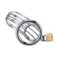 thumbnail image 1 of Dispositivo de castidad masculina de acero inoxidable de 45 mm / 50 mm Anillo para el pene con jaula para pene yeacher Producto vivo, 1 of 7