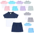 thumbnail image 2 of LYMAYTER 2PCS Infant Girls Boys Cotton T-Shirt Outfit for Kids Toddler Solid Colour Short Sleeve Tees Tops Shorts Sets 3 Months-13 Years, 2 of 9