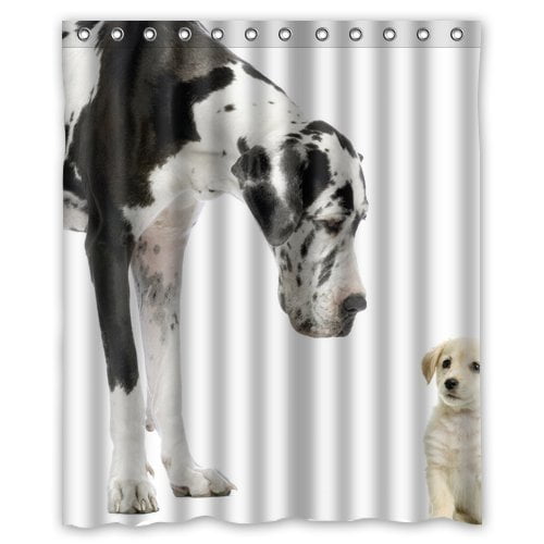 GreenDecor Great Dane Black White Dogs By Honest Kind Waterproof Shower