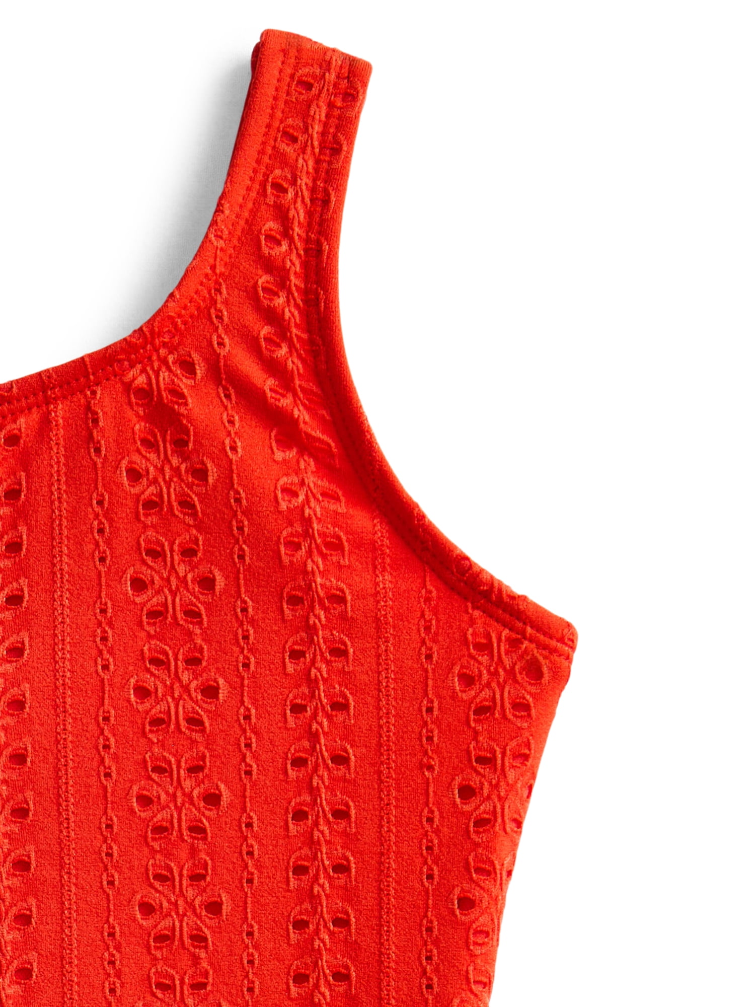 Wonder Nation Girls Asymmetrical Eyelet One Piece Swimsuit, Sizes 4-16
