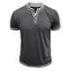 thumbnail image 4 of Blusa de Manga Corta de los Hombres Botones de Color Sólido Al Aire Libre Respirable Cuello Redondo, Sudadera Suelta Casual para Diario, 4 of 6