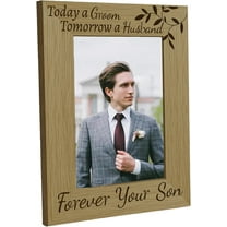 1pc Wood Picture Frame Mother of The Groom Gifts Picture Frame Today a Groom Tomorrow a Husband Forever Your Son Father of The Groom Gift Engraved Solid Wood Frames Wedding Gifts for Parents