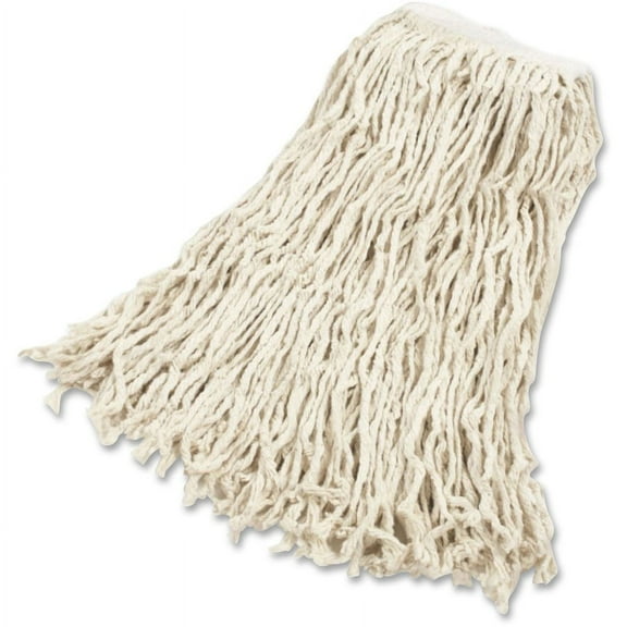 Rubbermaid Commercial 1" Headband Value Cotton Wet Mop - Cotton - White | Bundle of 5 Cartons