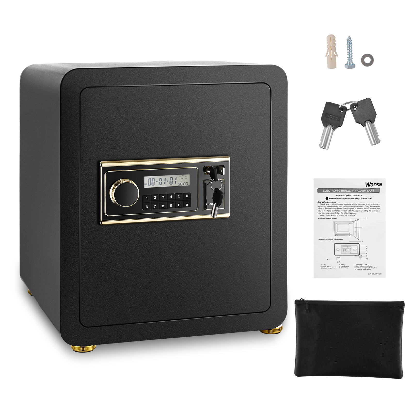 DIOSMIO Security Safe 1.8 CU.ft Digital Safe with Biometric Fingerprint