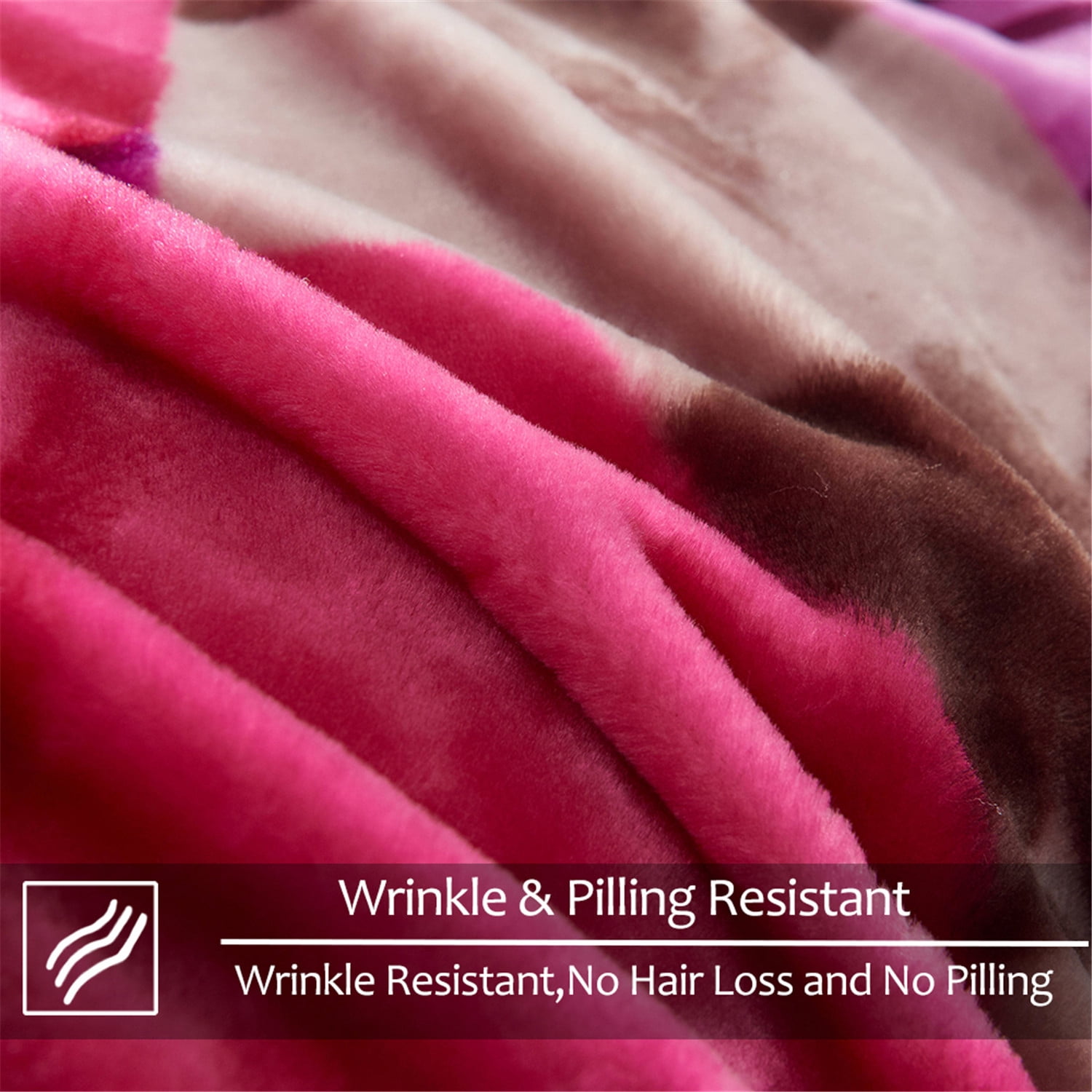 NC Fleece Blanket for Bed- 2 Ply Reversible 520GSM Soft Fleece Blanket King 83"x93",Purple