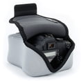 thumbnail image 1 of USA Gear DSLR Camera Sleeve with Neoprene Protection, Holster Belt Loop and Accessory Storage - Compatible with Canon EOS Rebel T7, 850D, 250D, SL3, R7, Nikon D3500, D5600, and More (Gray), 1 of 4