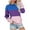 Purple, variant on JTZGDY Fall Crewneck Sweatshirts for Women Loose Fit Casual Striped Color Block Printed Long Sleeve Graphic Pullover Tops Fashion Outfit 2025 Clothes Navy#01 L