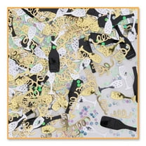 Beistle Pack of 6 Gold, Silver and Black Special Celebration Confetti Bags 0.5 Oz