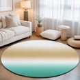 thumbnail image 2 of Round Rugs 4Ft, Beige Teal Ombre Round Area Rug Washable Indoor Throw Carpet, Turquoise Farmhouse Aesthetic Gradient Soft Non Slip Circle Rug for Kitchen Nursery Room Home Decor Aesthetic, 2 of 8