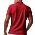 thumbnail image 4 of Men's Summer Polo Shirts Short Sleeve Solid Color Basic Golf Work Collared Shirts, 2XL, 4 of 4