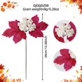 thumbnail image 3 of 13.4 Inch Autumn Thanksgiving Faux Floral Stem, Maple Leaves & White Berries, Bendable Polyester Wire Stem, Rustic Branch for Christmas Tree Wreath Indoor Outdoor Fall Home Decor,1PC, 3 of 5