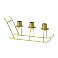 thumbnail image 3 of Candelabro de hierro, soporte para velas, candelabro de 3 brazos, forma de trineo, candelabro, centro de mesa para cenas, fiestas en casa Oro, 3 of 9