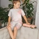thumbnail image 4 of Fotbe Marble Pijama Estampada de 2 Piezas para Niños – Ropa de Dormir de Manga Corta Cómoda para Niños y Niñas, Camiseta y Shorts de Algodón-Medium, 4 of 6