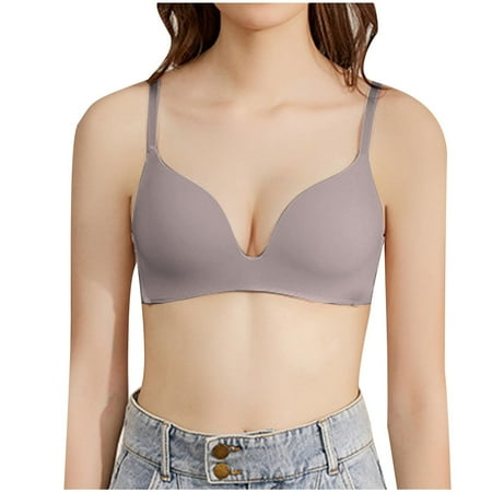 Outfmvch Wireless Bras for Women Bras for Women Push Up Bra Lightly Lined Women s Bra Up Black Wire T Shirt Bra Small Cup Bra Womens Underwear(clearance) Coffee 32