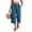 Blue, variant on Yifymode Women's Capri Pants Summer Beach Casual Drawstring Wide Leg Lounge Palazzo Pant,Red S