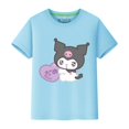 thumbnail image 1 of Sanrioed-Camiseta de manga corta de algodón puro para padres e hijos, traje de pareja de Hello Kitty Kuromi, Color de alta calidad, regalo Kawaii, 1 of 4
