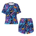 thumbnail image 4 of Lsque Butterflies Of The Starry Sky Women's Short-Sleeved Pajama Set - 2 Piece Soft and Lightweight Sleepwear Set-Small, 4 of 9