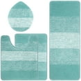 thumbnail image 4 of Ileading Traditional 4 Piece Microfiber Washable Bathroom Rug Set, Teal, 4 of 15