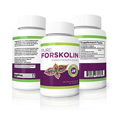 100% Pure Forskolin Diet Pills - Maximum Strength Fat Burner & Muscle (Best Supplements For Building Muscle Mass Fast)