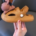 thumbnail image 4 of Tfken Sandals For Girls Boys Summer Swivel Ankle Strap Daily Wear Cartoon Rabbit Decoration Coffee Eva Children Toddler Slippers Size 3-4 Years, 4 of 9