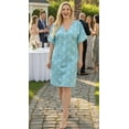 thumbnail image 3 of HAPPY BAY Women's Summer Loose Caftan Mini Loungewear Tunics 2X-3X Aqua, Pasley, 3 of 4