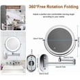 thumbnail image 6 of Wall Mirror, Light up Life& Wall Mounted Makeup Mirror LED Touch Sn Adjustable with 3 Color Lights Double Sided 1X/5X Magnifying Vanity Mirror, 6 of 7